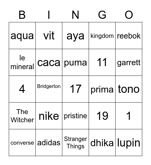Caca punya Bingo Card