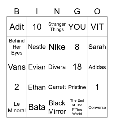 Bingo with Aya Bingo Card