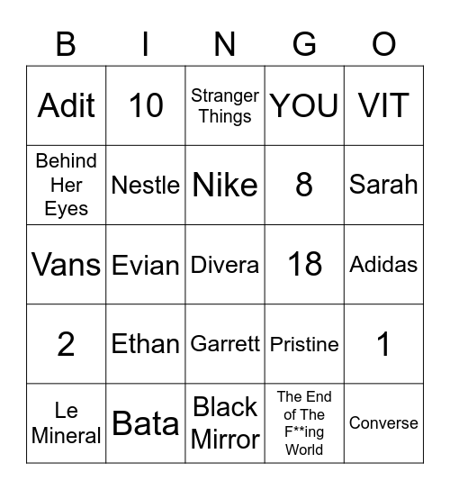 Bingo with Aya Bingo Card