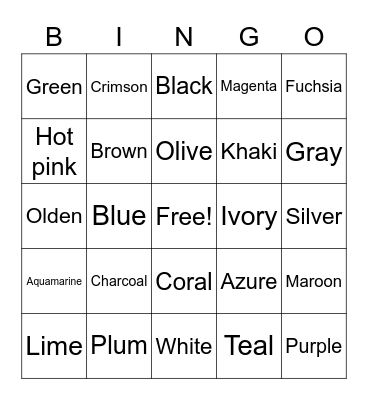 Test Bingo Card