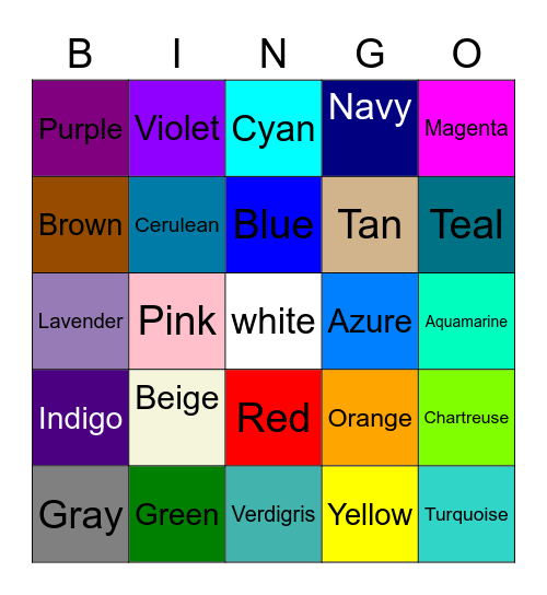 Color Bingo I Bingo Card