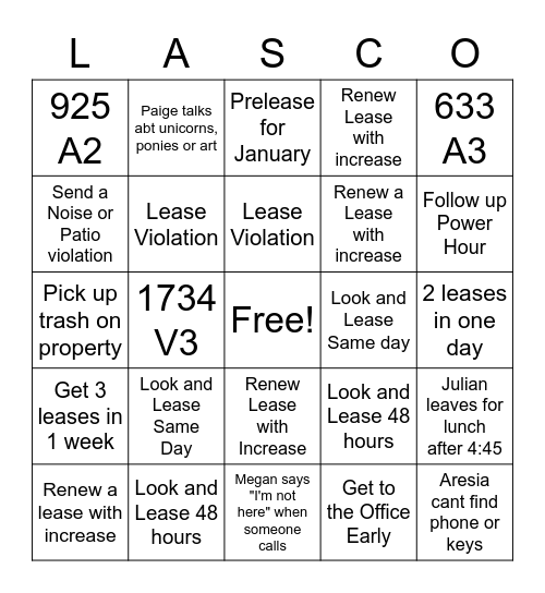 LANDMARK BINGO Card