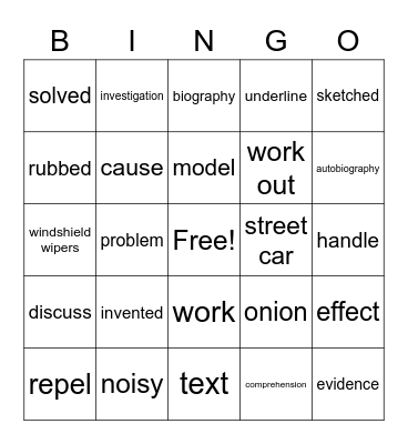 G3 U1 W4 Mary Anderson's Invention Bingo Card