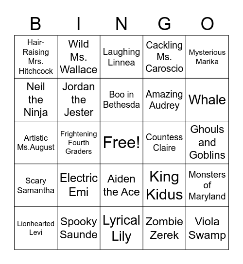 Rowdy Rodriguez Bingo Card