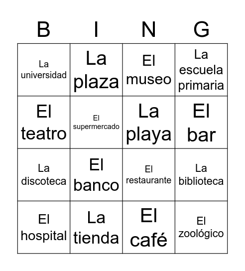 La ciudad Bingo Card