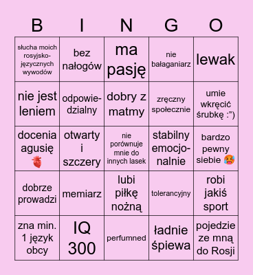 agowy chłop 🥺👉👈 Bingo Card