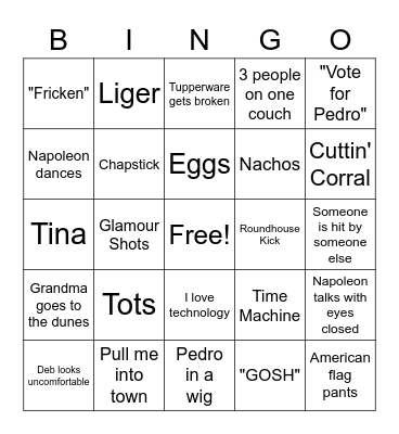 Napoleon Dynamite Bingo Card