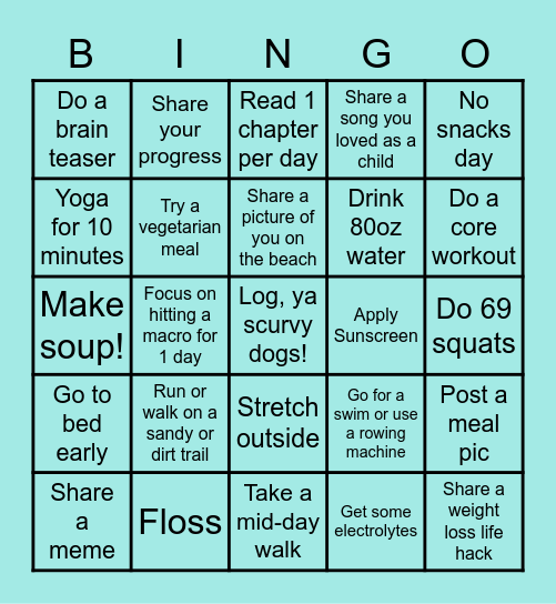 BEACH WEEK BINGO Card