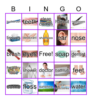 HYGIENE BINGO Card