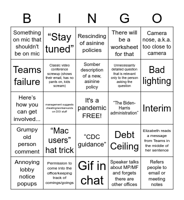 ESC ALL HANDS October Bingo Card