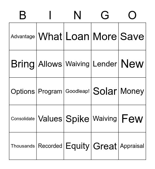 NEAP Bingo Card