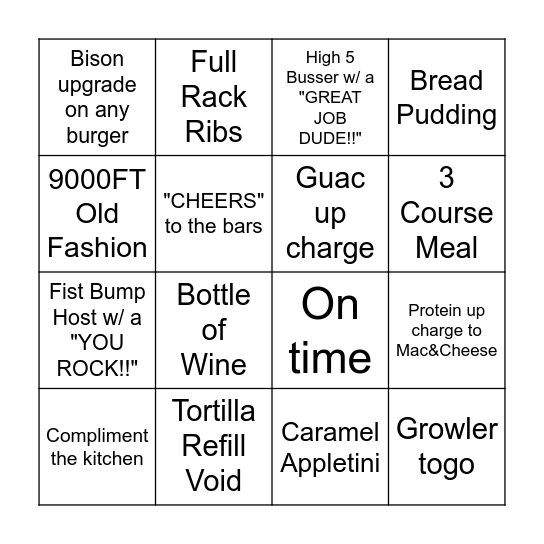 FRI-YAY BINGO (S) Bingo Card