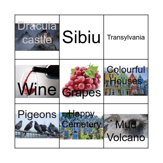 Trip to Romania Bingo Card