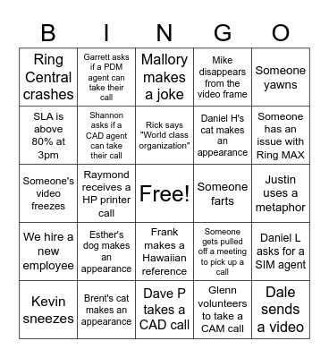 Support Summit 2021 Bingo Card