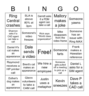 Support Summit 2021 Bingo Card