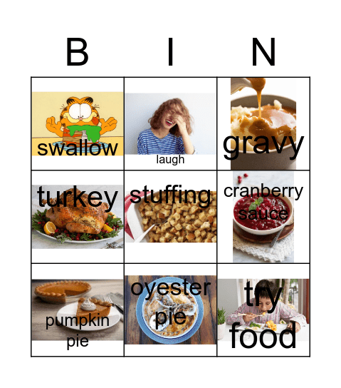 Thanksgiving Memory Bingo Card