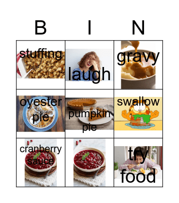 Thanksgiving Bingo Card