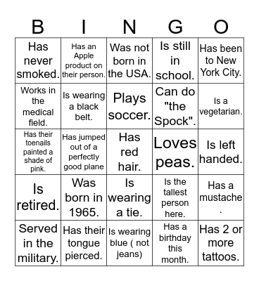 Birthday bingo! Bingo Card