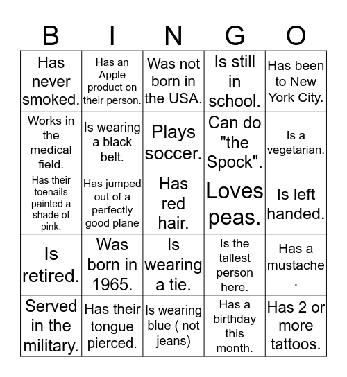Birthday bingo! Bingo Card