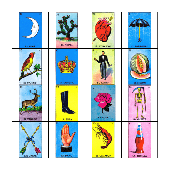 Loteria Bingo Card