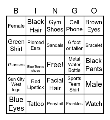 Citizens Academy of Sun City West Bingo Card