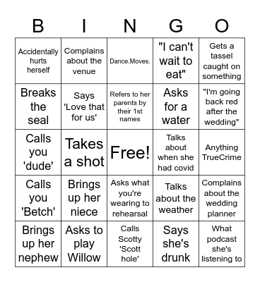 BETHCHELLA Bingo Card