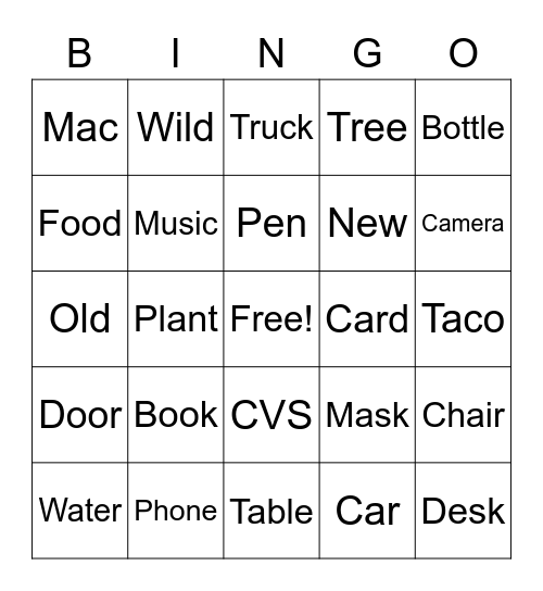 Test Bingo Card Bingo Card