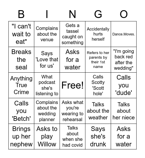 BETHCHELLA Bingo Card