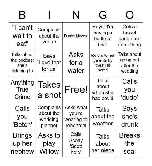 BETHCHELLA Bingo Card