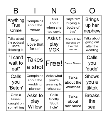 BETHCHELLA Bingo Card