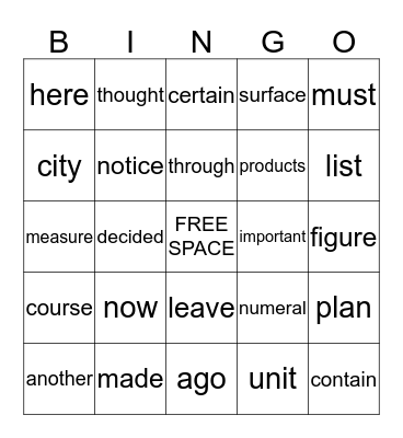 Kerby Bingo Card