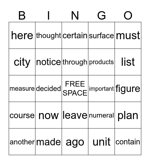 Kerby Bingo Card