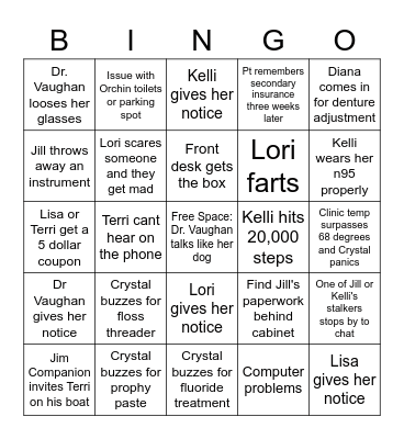 Three Rivers Bingo Card