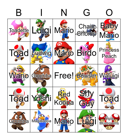 Mario.exe Bingo Card