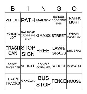 RESIDENTIAL BINGO Card