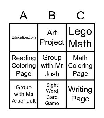 202 Station Bingo Card