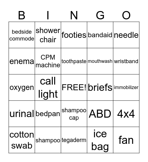 NURSE'S WEEK Bingo Card