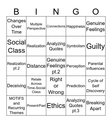 Great Expectations Ch.43-45 Bingo Card