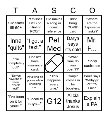 National Pharm Tech Day Bingo Card