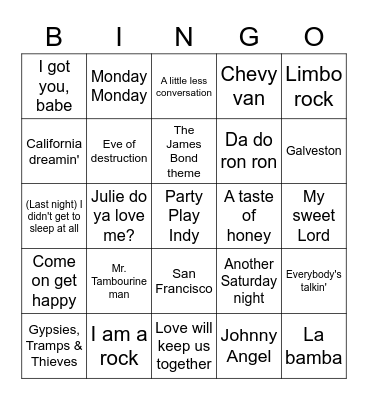 The Wrecking Crew Bingo Card