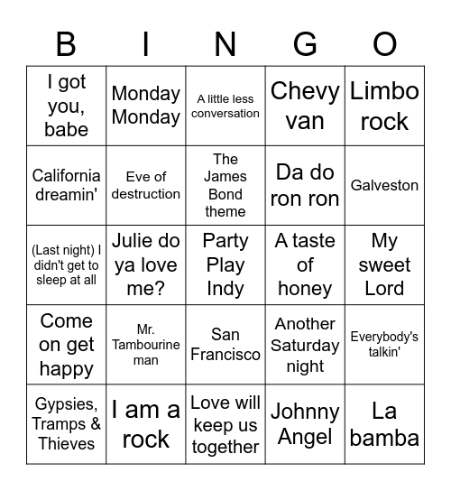 The Wrecking Crew Bingo Card