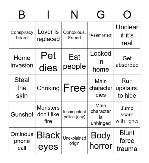 “They look like people” bingo Card