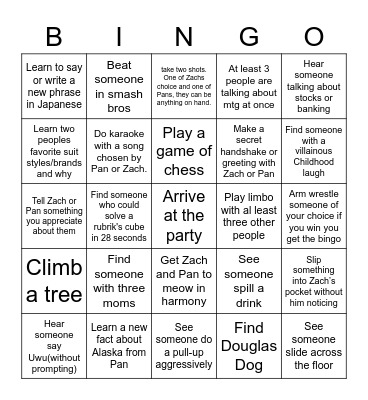 Birthday Bingo Card