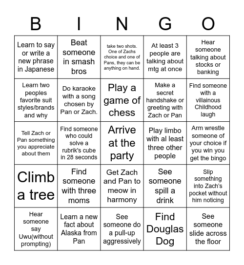 Birthday Bingo Card