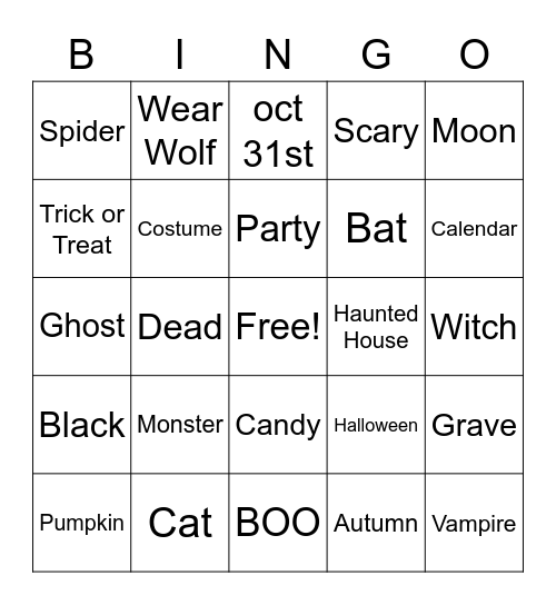 HALLOWEEN BINGO Card