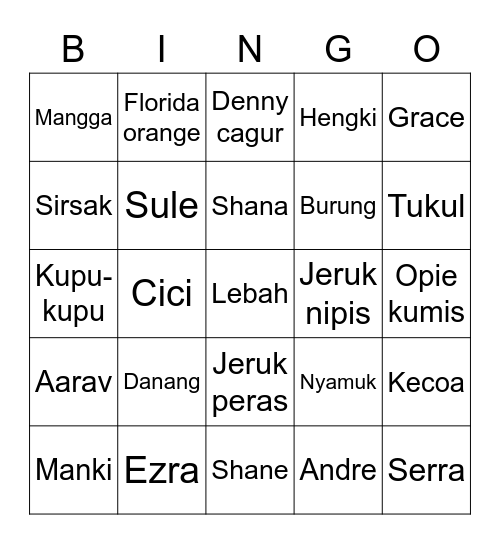 Alzio Bingo Card