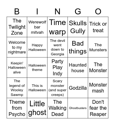 🎃 Halloween Hits 👻 Bingo Card