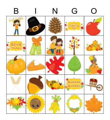 Thanksgiving Bingo Card