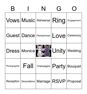 Monica's Bridal Shower Bingo Card