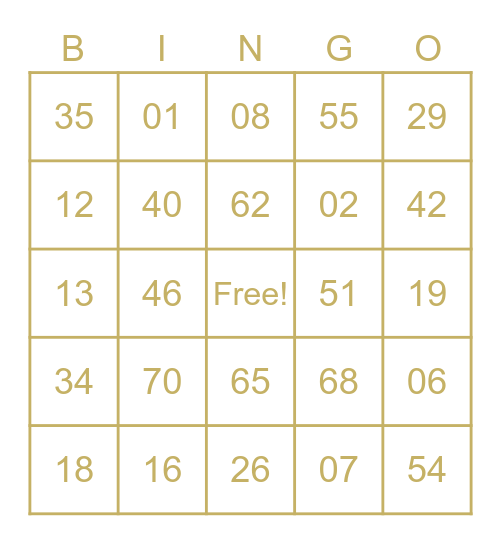 Brian & Sharon's Wedding Bingo Card